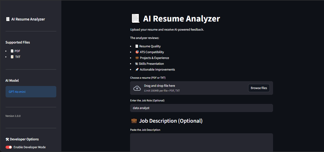 AI Resume Analyzer screenshot 1