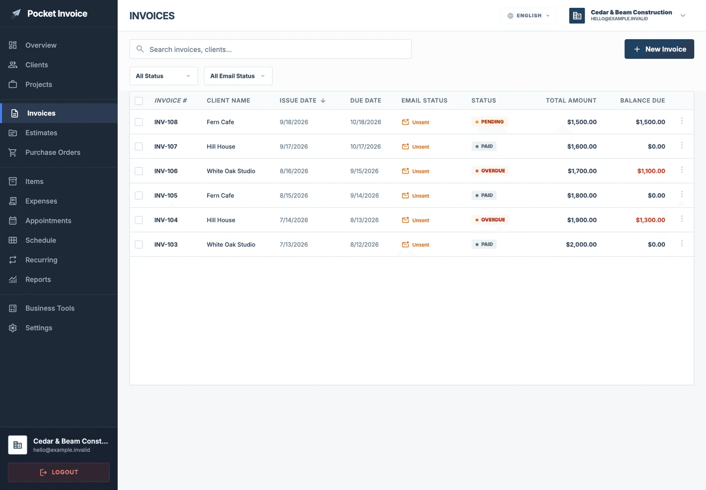 Pocket Invoice screenshot 2