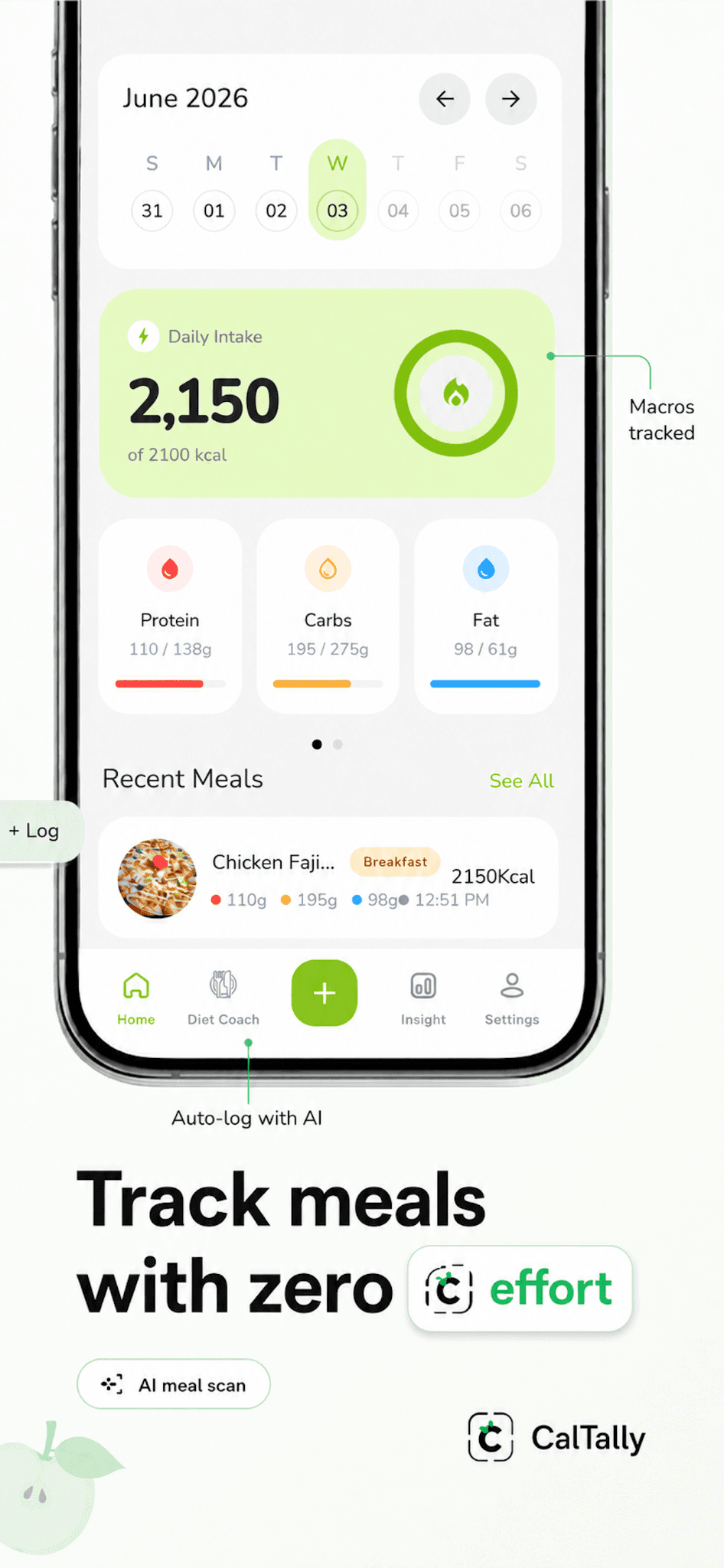 CalTally screenshot 1